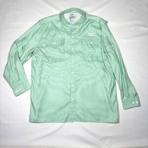 Ducks Unlimited 80th Anniversary Green Checkered Vented Caped Button-Down Shirt